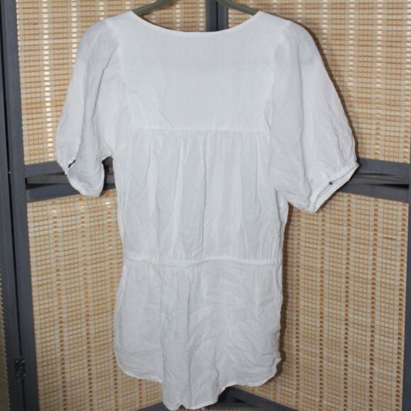 Earhbound Trading Co. Embroidered Short-Sleeve Woven Peasant Blouse - Picture 5 of 5